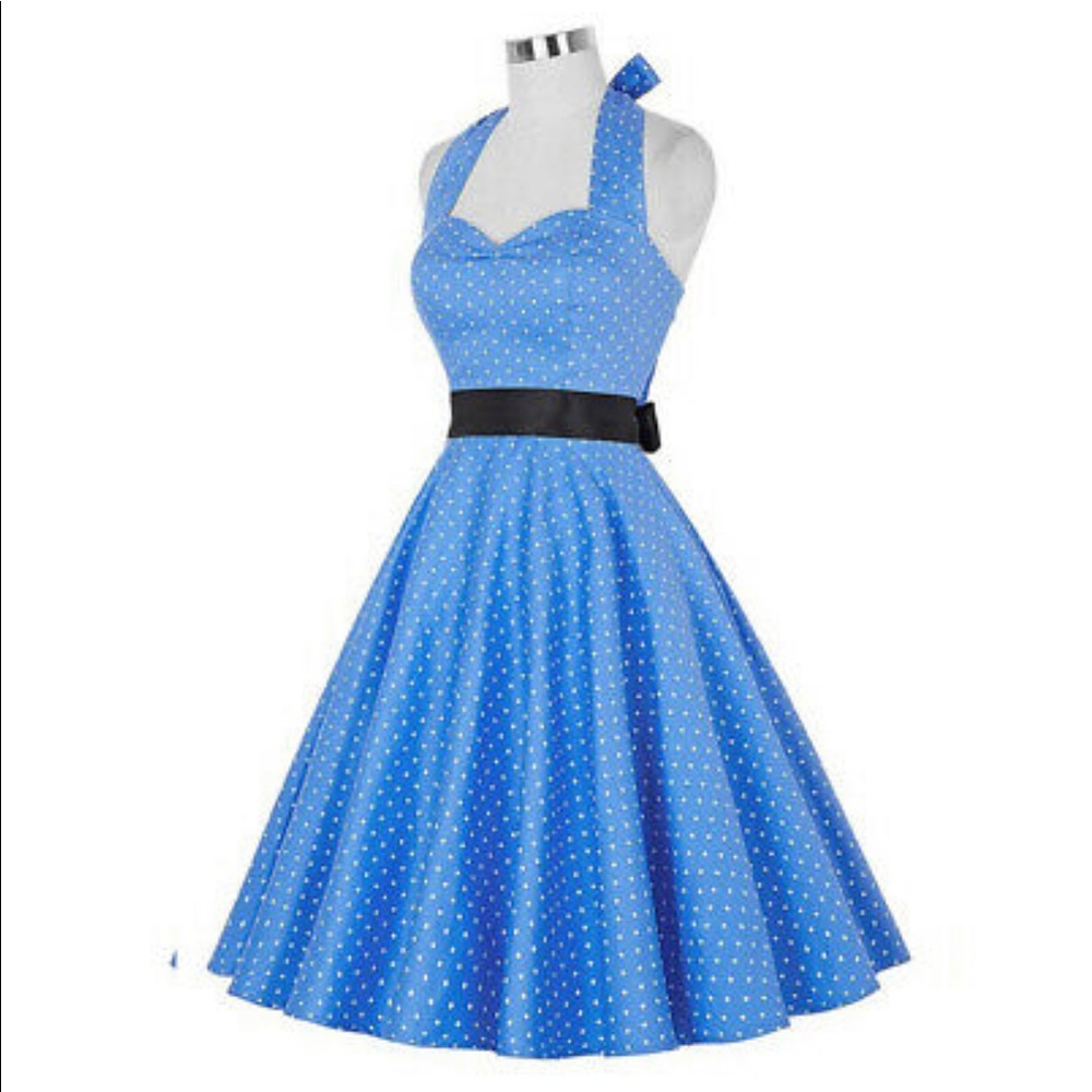 Vintage Style 1950s Halter Dress
